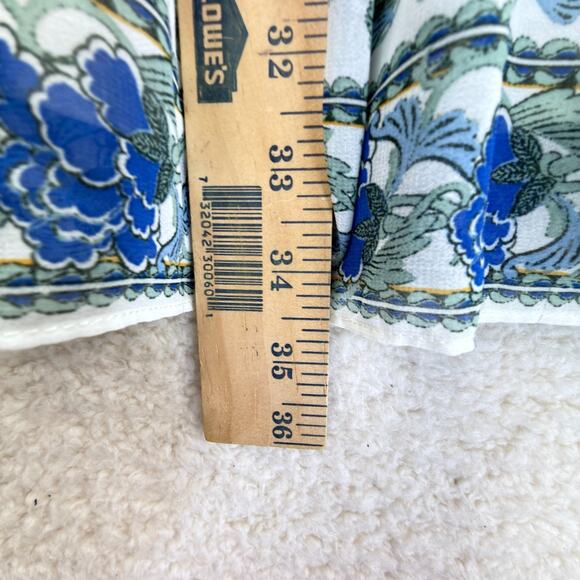 Max Studio Floral Print Mini Dress Size S Smoked Waist V-Neck Long Sleeve Boho - Picture 7 of 13